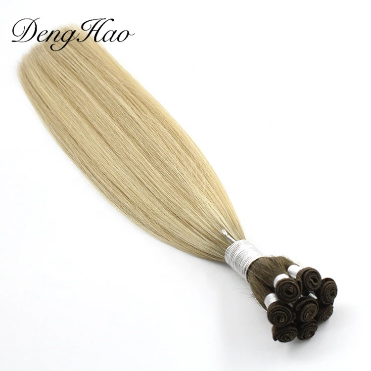 Human Virgin Raw Keratin Double Drawn Genius Pure Hand Tied Weft Hair Extension